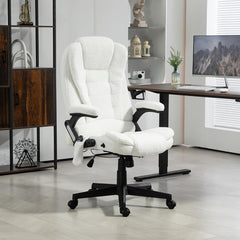 6 Point Vibrating Massage Office Chair with Heat, Velvet High Back