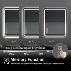 40x32 Inch LED Bathroom Mirror Vanity Mirrors with Front Lights Wall