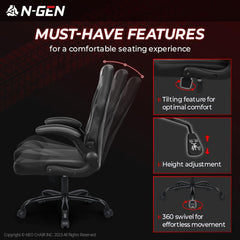 N-GEN Video Gaming Computer Chair Ergonomic Office Chair Desk Chair