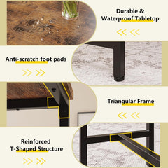 3-Piece Dining Table Set for 4, 47Inch Kitchen Table with 2 Benches,