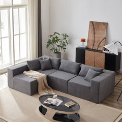 104-Inch Corduroy Modular L Shaped Sectional Sofa,Luxury Floor Couch