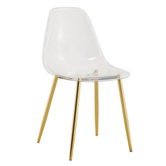 Modern minimalist transparent dining chair, plastic chair, armless