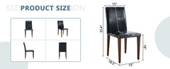 Two black PU dining chairs, simple and versatile, comfortable and