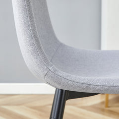 Comfortable Linen-Cotton Dining Chair Set - Six Pieces in Light Gray