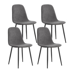 Modern Mid-Century Style Dining Chairs Set of 4 with Soft Linen Fabric