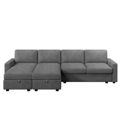 Modern Convertible Sectional Sofa with Storage Chaise Lounges and USB
