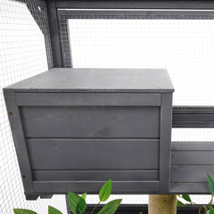 Outdoor DIY Cat House Catio with Double Enter Doors, Platforms, and