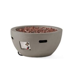 27' Bowl Shaped MGO Propane Fire Pit 40000 BTU, Light Grey (Tank Cover