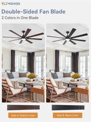 72 Inch Large Ceiling Fans with Lights and Remote, Indoor/Outdoor