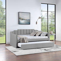 Velvet Daybed with Trundle Upholstered Tufted Sofa Bed,  both Twin
