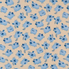 SheetWorld Fitted Bassinet Sheet - 100% Cotton Woven - Blue Piggies,