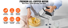 VEVOR Cordless Electric Hand Mixer 100W Continuously Variable Electric Handheld Mixer with Turbo Boost Beaters Dough Storage Bag