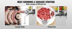 Succebuy Meat Grinder Electric Meat Grinders Grinding Plate Stainless Steel Commercial for Kitchen Restaurant Butcher Store