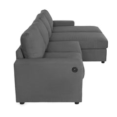 Modern Convertible Sectional Sofa with Storage Chaise Lounges and USB