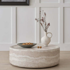 31.49''  Faux MARS Pattern Coffee Tables for Living Room Round Tea