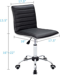 Mid Back Task Chair, Low Back Leather Swivel Office Chair, Vanity