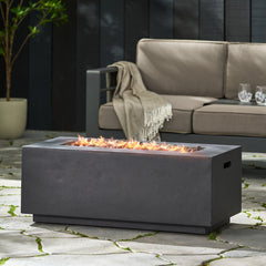 Contemporary Outdoor 40,000 BTU Propane Fire Pit Light Grey MgO