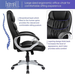 Office Chair High Back Computer Desk Chair, PU Leather Adjustable