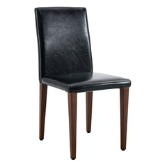 Two black PU dining chairs, simple and versatile, comfortable and