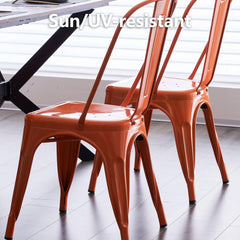 Metal Dining Chair Farmhouse Tolix Style for Kitchen Dining Room Café