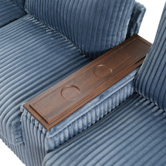 Modern 4-Seater Corduroy Sofa Couch with USB Ports, Hidden Storage,