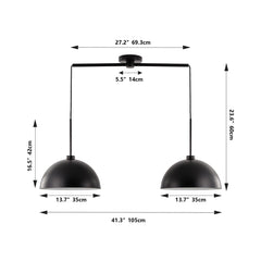 Industrial Modern Black Double Pendant Light – Adjustable Ceiling