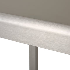 43' Outdoor Aluminum Frame Bar Table with Glass Table Top, Grey Finish