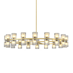 Modern 36' Gold Round Chandelier Light Fixture, K9 Crystal Chandeliers