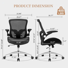 Big and Tall Office Chair 400Lbs, Heavy Duty Ergonomic Computer Desk