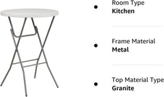 Round Folding Plastic Bar Table in White