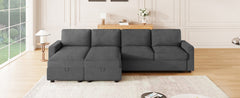 Modern Convertible Sectional Sofa with Storage Chaise Lounges and USB