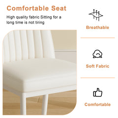 Modern white dining chair, made of high backrest PU material and