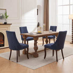 Linen Dining Chairs Set of 4,Comfy Fabric Upholstered Accent Chairs
