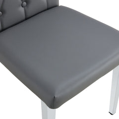 4 piece set of gray armless dining chairs brings a touch of elegance