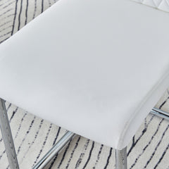 Modern Dining Chairs with Faux Leather Padded Seat Upholstered Chair