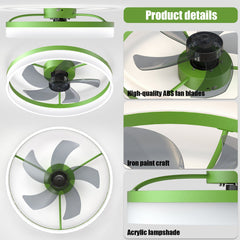 Ceiling Fans with Lights Dimmable LED Embedded installation of thin