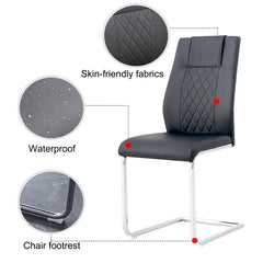Modern Dining Chairs with Faux Leather Padded Seat Dining Living Room