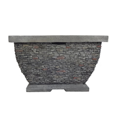 32'  MgO Light-Weight Concrete Wood Burning Square Fire Pit, Grey