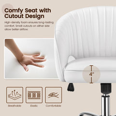 Home Office Chair, Faux Leather Desk Chair, Modern Swivel Chair with
