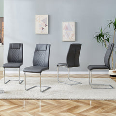 Modern Dining Chairs with Faux Leather Padded Seat Dining Living Room