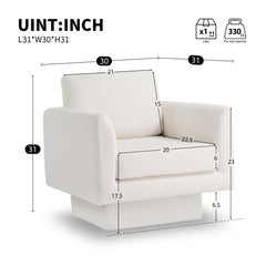 360° Modern Swivel Accent Chairs set of 2,30" W Teddy Sherpa Round