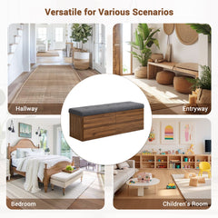 49" Storage Bench Storage Cabinet Storage Ottoman with Adjustable