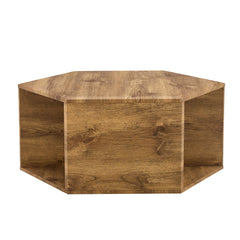 Hexagonal MDF Coffee Table with Characteristic Pattern Stickers and