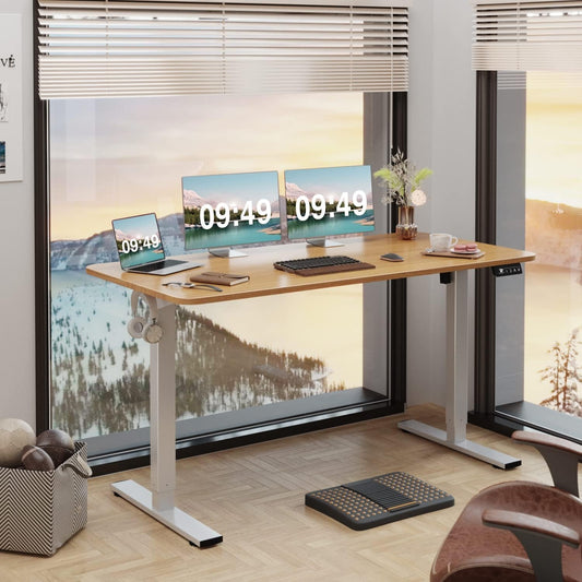 Electric Height Adjustable Standing Desk Large 55 X 24 Inches Sit