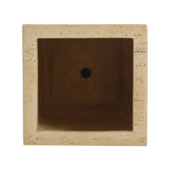 MGO Handmade Planter Box, Travertine Finish, 27''H