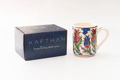 Set of 4 Handmade in Türkiye Ceramic Botanical Mugs - 9 Styles