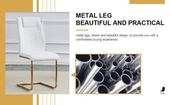 Modern dining chairs, dining room chairs, and golden leg cushioned
