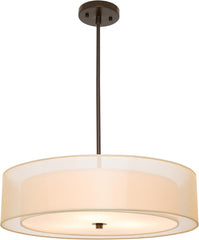 20" Black Drum Pendant Light 3-Light Fabric