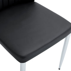 Set of Four Black PU Comfort Dining Chairs (17.7'x25').Dining chair