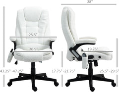 6 Point Vibrating Massage Office Chair with Heat, Velvet High Back
